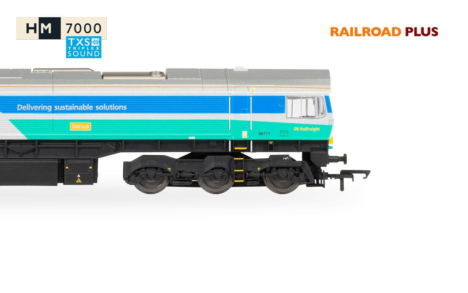 RailRoad Plus: Class 66 - Aggregates Industries - 66711 'Sence' (DCC Sound Fitted)