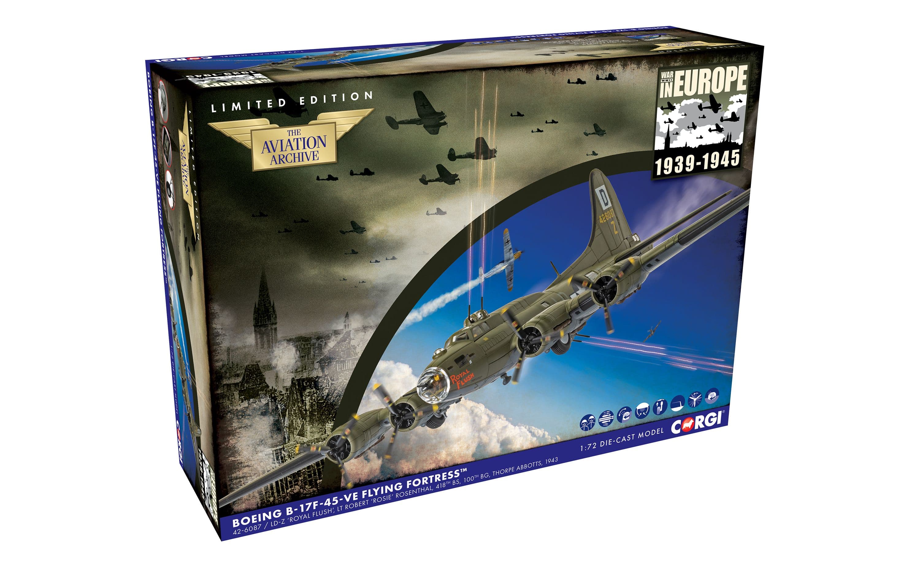 B-17F Flying Fortress 'Royal Flush' - 8th Air Force - Lt Robert "Rosie" Rosenthal