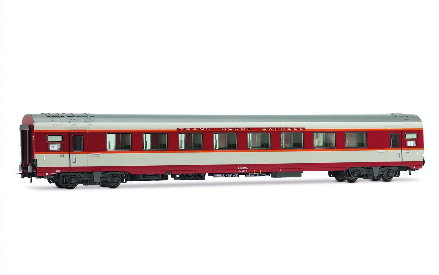 SNCF, coffret de 3 voitures Grand Confort TEE « Le Kléber » (1 x A8u, 1 x A8tu, 1 x A4Dtux) en livrée « Grand Confort » grise, ép. IV