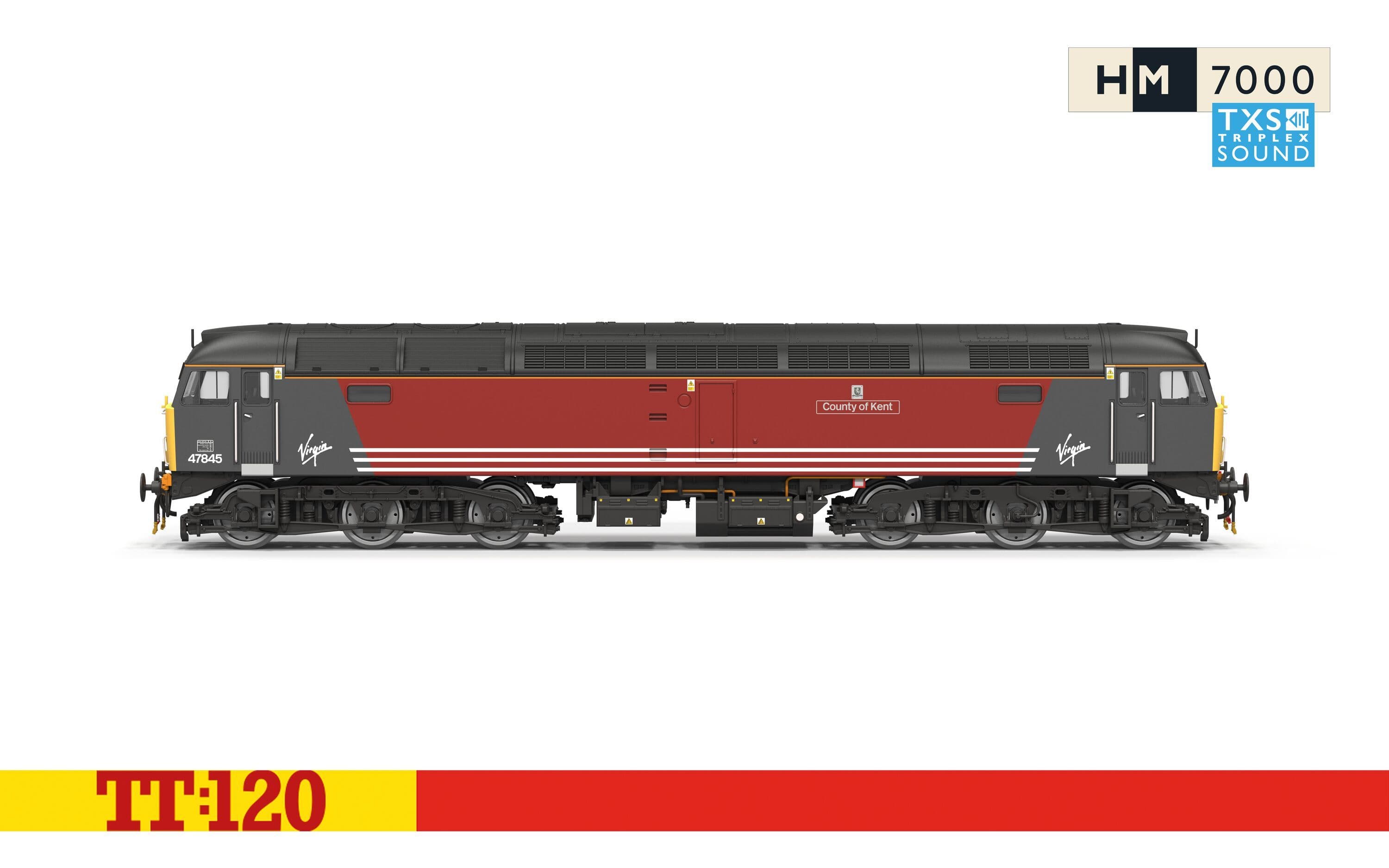 Virgin Trains - Red - Class 47 - 47845 'County of Kent' (DCC Sound Fitted)