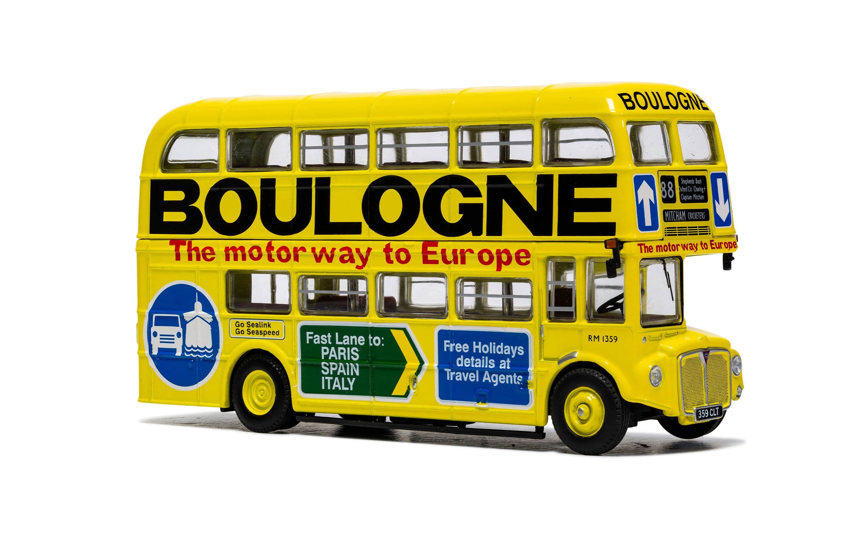 AEC Type RM - London Transport - 359 CLT - Route 88 Mitcham Cricketers - 'Boulogne, The motorway to Europe'