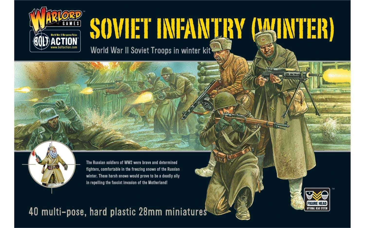 Soviet Infantry Winter Troops 1:56 WWII Military Wargaming Figures Plastic Model Kit