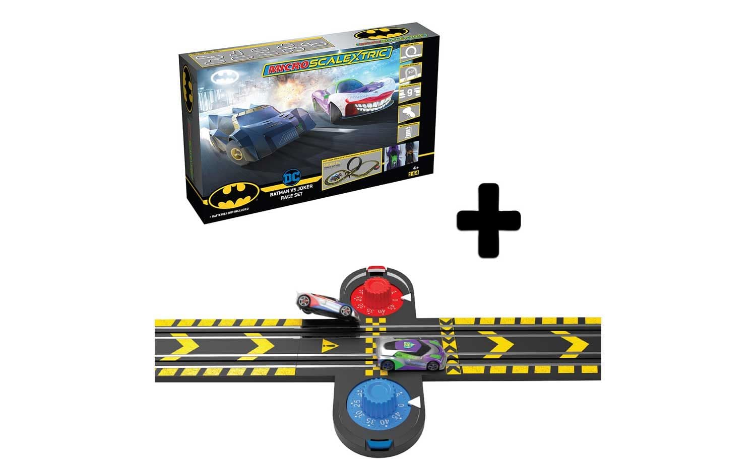 Micro Scalextric Batman vs Joker &amp; Lap Counter Bundle Set