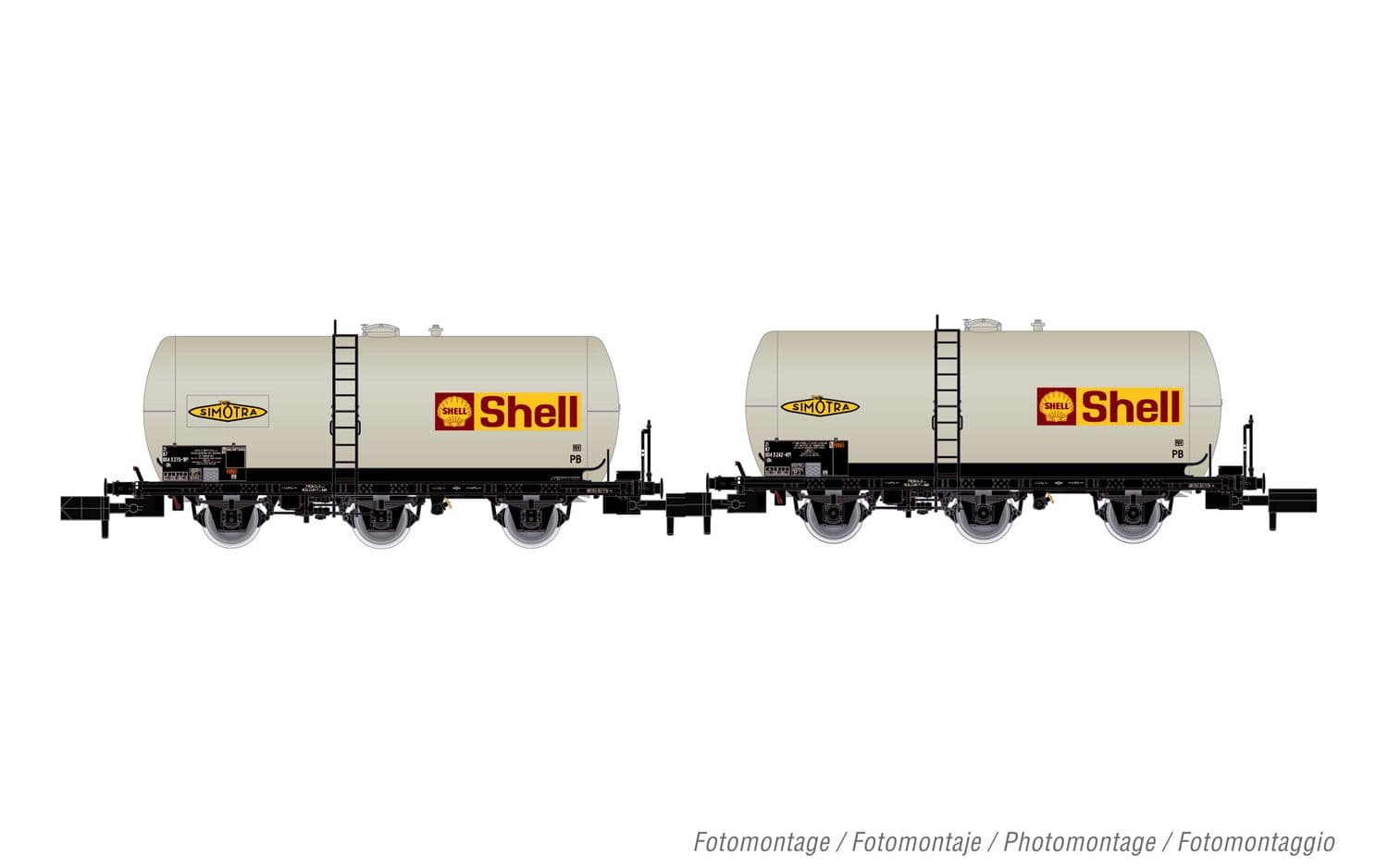 SNCF, set d 2 carri cisterna a 3 assi Uh, "Shell", ep. IV