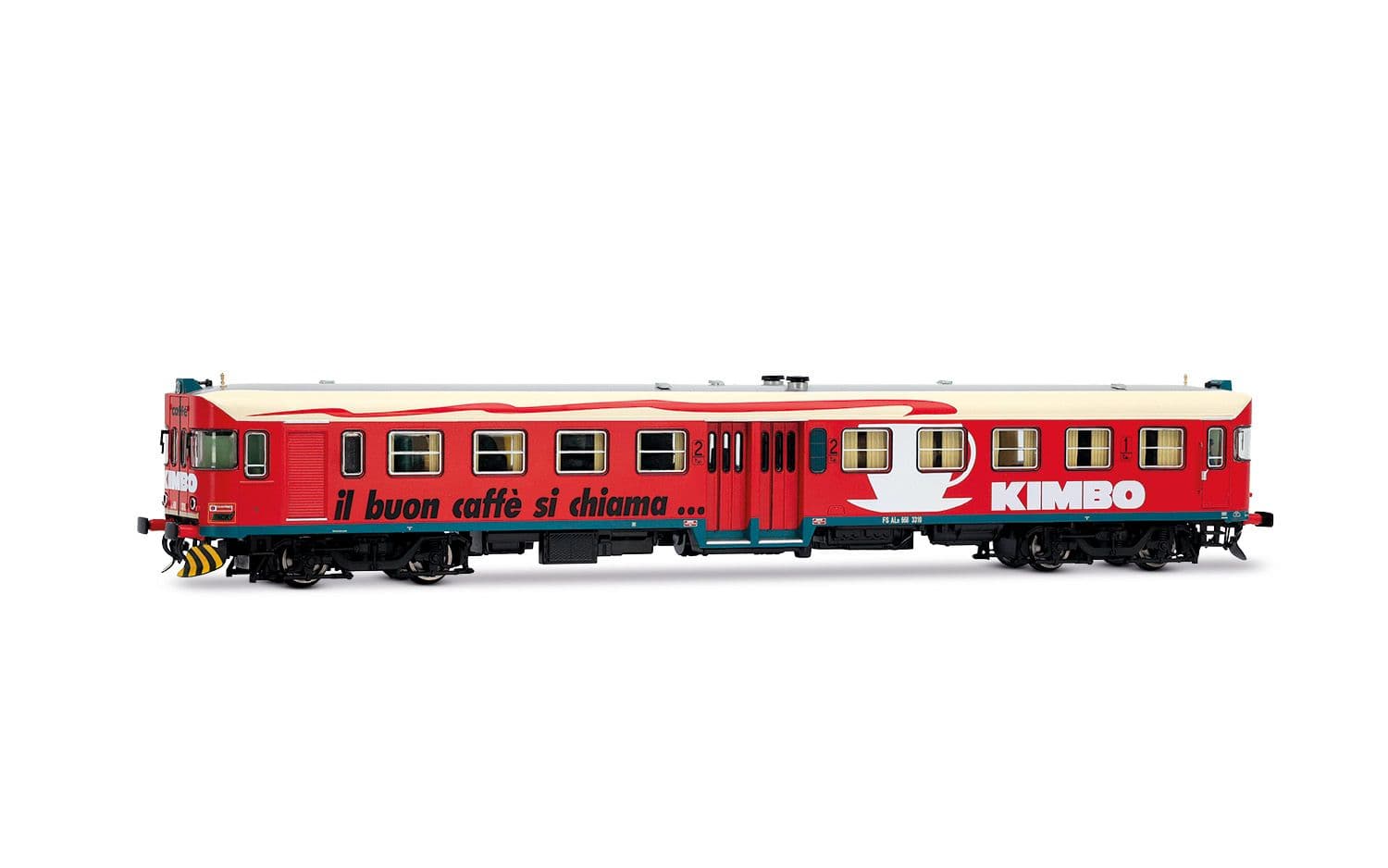 FS, diesel railcar ALn 668 3300 series, "KIMBO" red livery