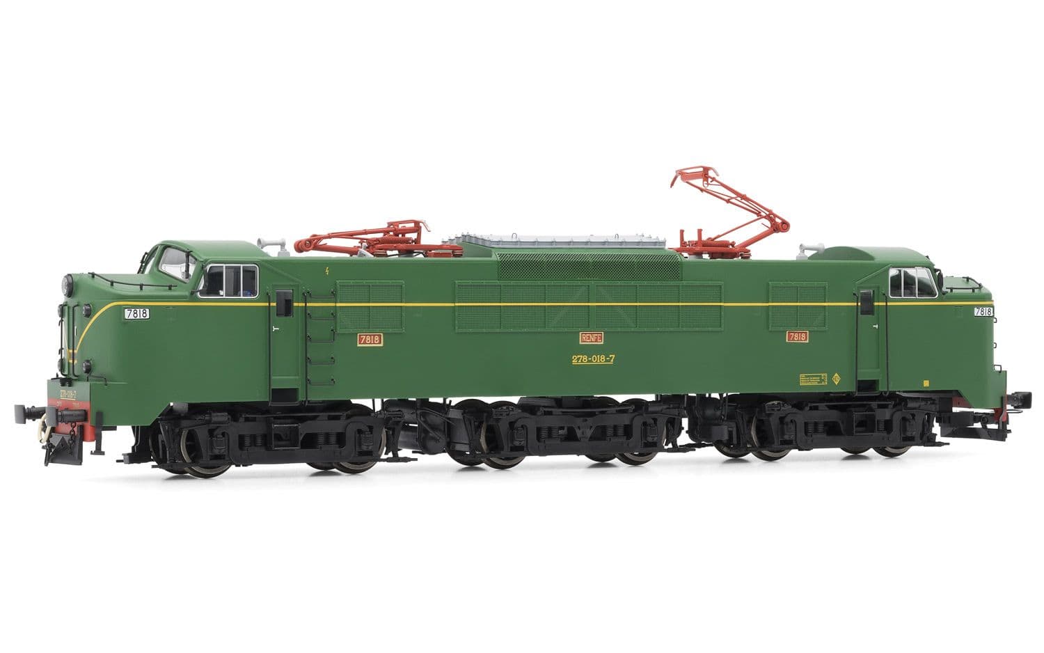 RENFE, locomotora electrica 278-018-7, decoración verde/amarillo, ép. IV, con decoder de sonido