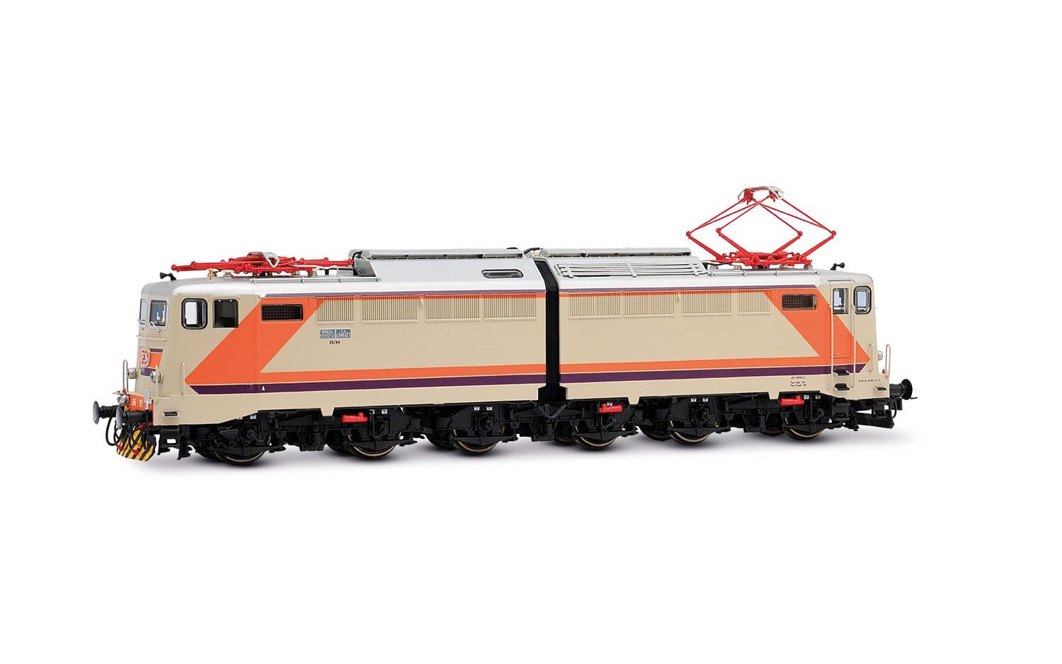 FS, 6-axle electric locomotive E.646 "Navetta", MDVC livery, silver roof, Triplex windows, side dampers, ep. V