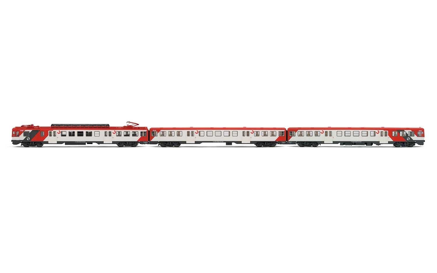 RENFE, set de 3 unidades, automotor eléctrico serie 440, decoración “Cercanías”, ép. V-VI