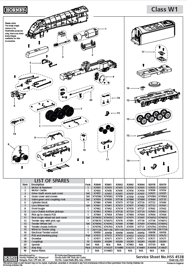 LNER, Class W1 'Hush Hush', 1935 (Double Blast Pipe), 4-6-4, 10000 - Era 3