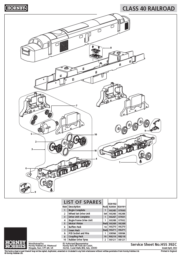 RailRoad Plus BR, Departmental, Class 40, 1Co-Co1, 97407 ‘Aureol’ - Era 7