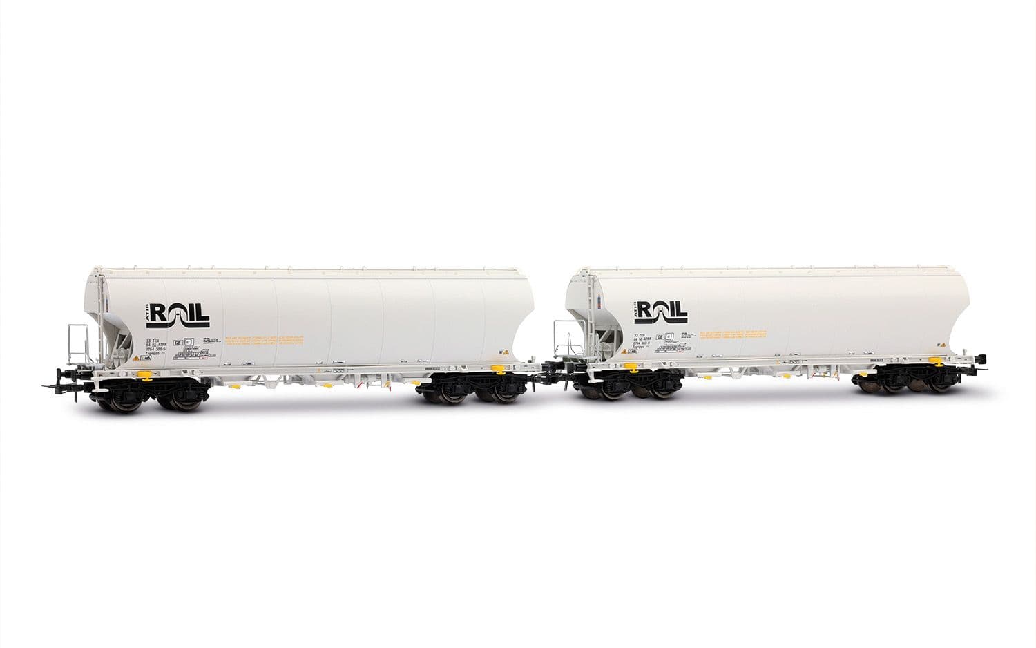 ATIR-RAIL, 2-unit set of 4-axle round-sided silo wagons, grey livery, ep. VI