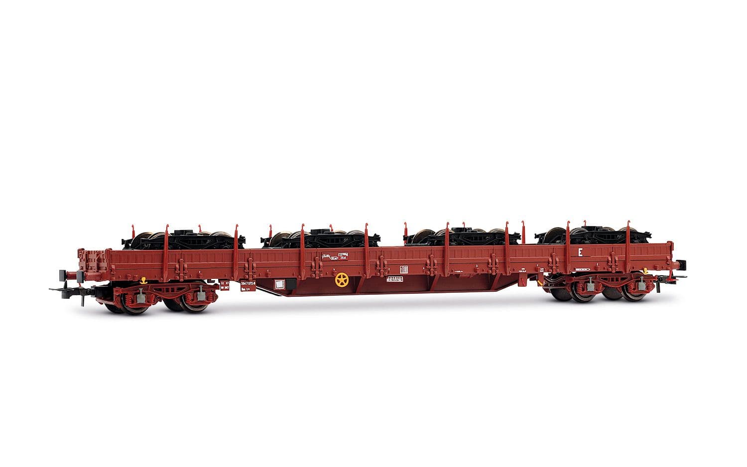 SNCF, 4-axle stake wagon, Res type, loaded with Y25 bogies, ep. V