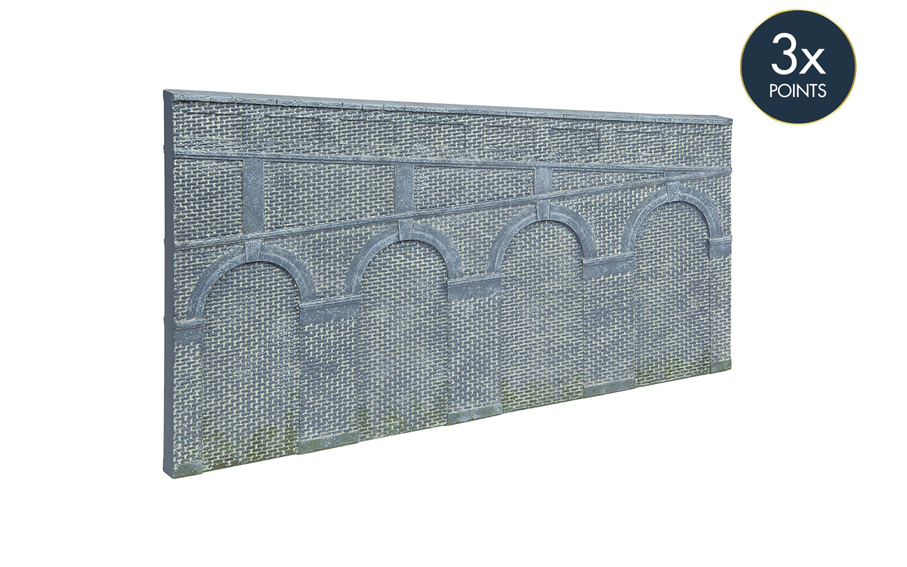 High Stepped Arched Retaining Walls x 2 (Engineers Blue Brick)