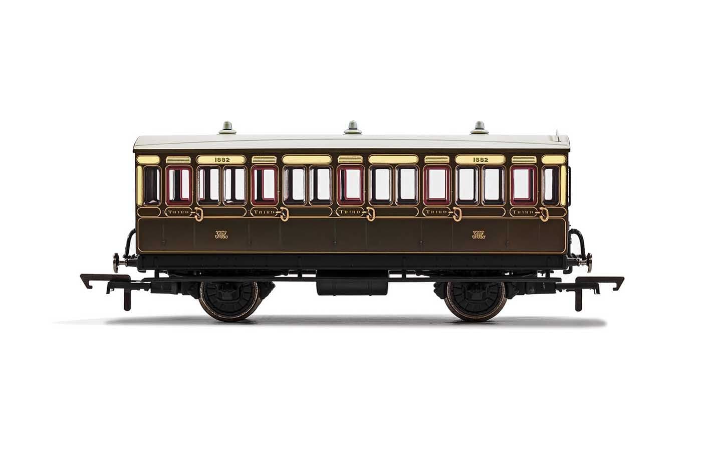 GWR, 4 Wheel Coach, 3rd Class, 1882 - Era 2/3