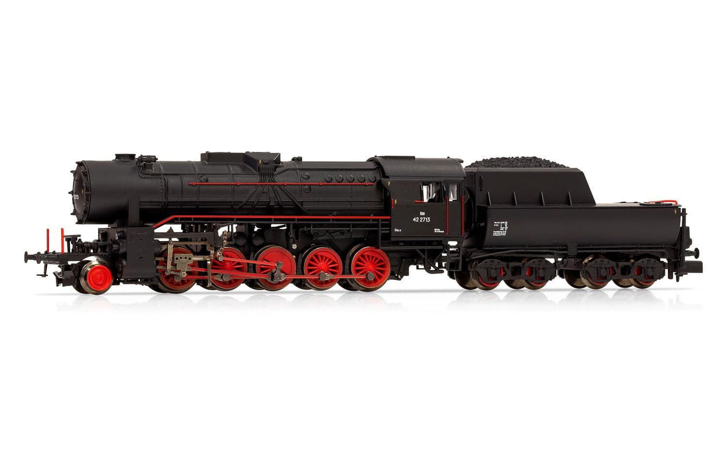 ÖBB, steam locomotive class 42 in black/red livery, 42 2713, period III, with DCC sound decoder