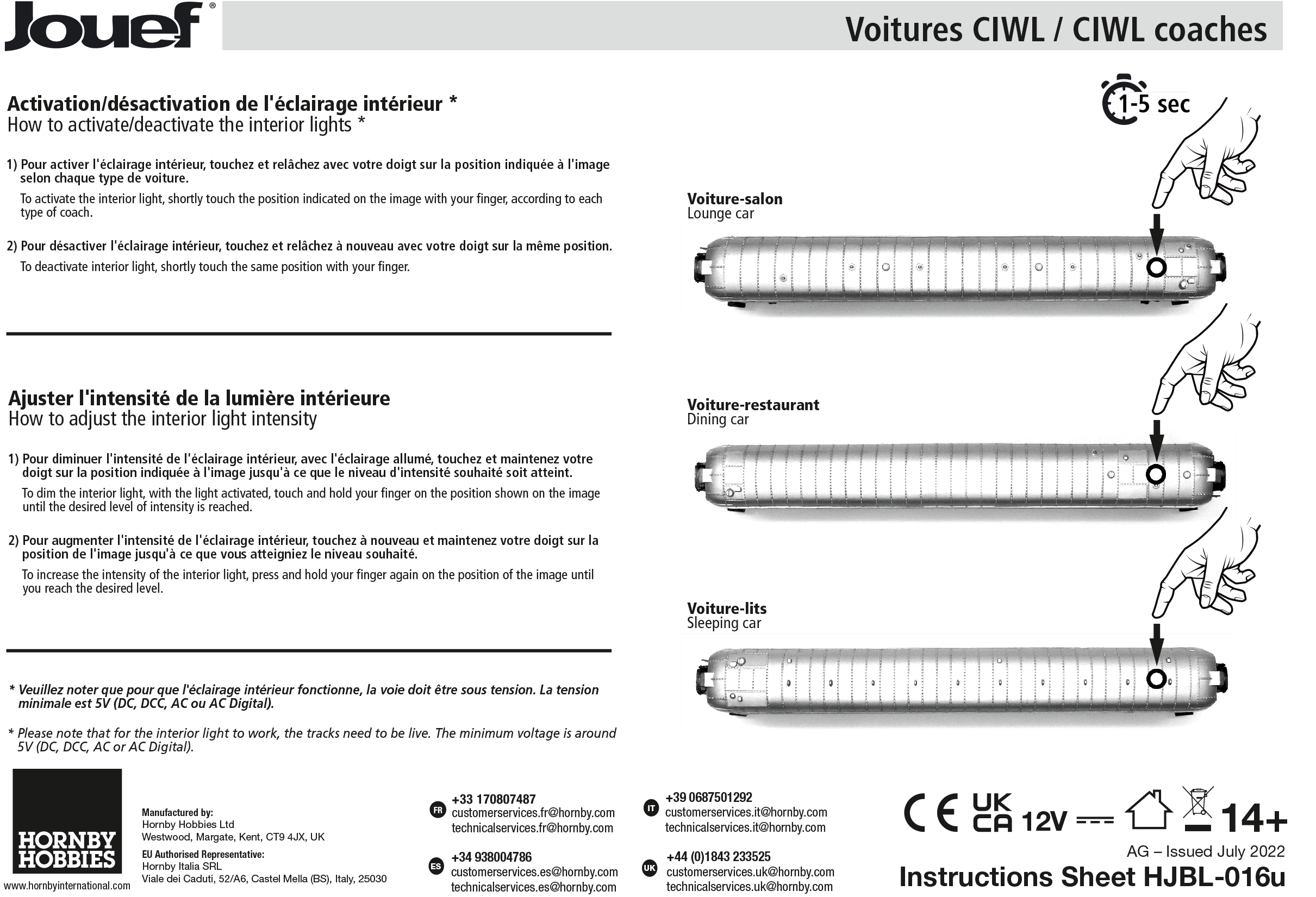 CIWL, 3-unit pack "Train Bleu", set 1/2 (fourgon + 2 x Lx), ep. III