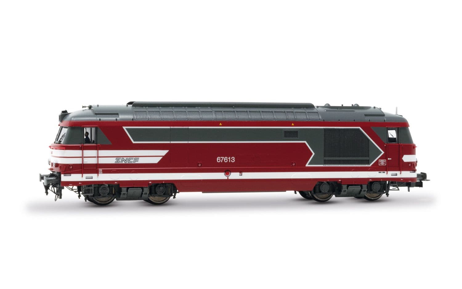 SNCF, diesel-electric locomotive BB 67613 in red "Capitole" livery, ep. VI