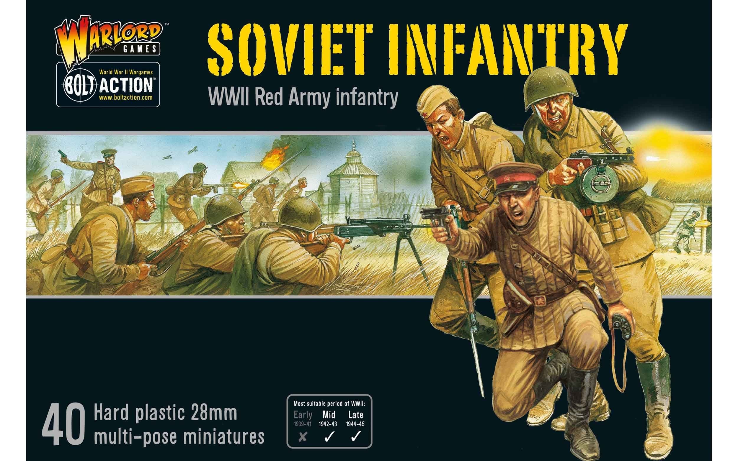 Soviet Red Army Infantry 1:56 WWII Military Wargaming Figures Plastic Model Kit