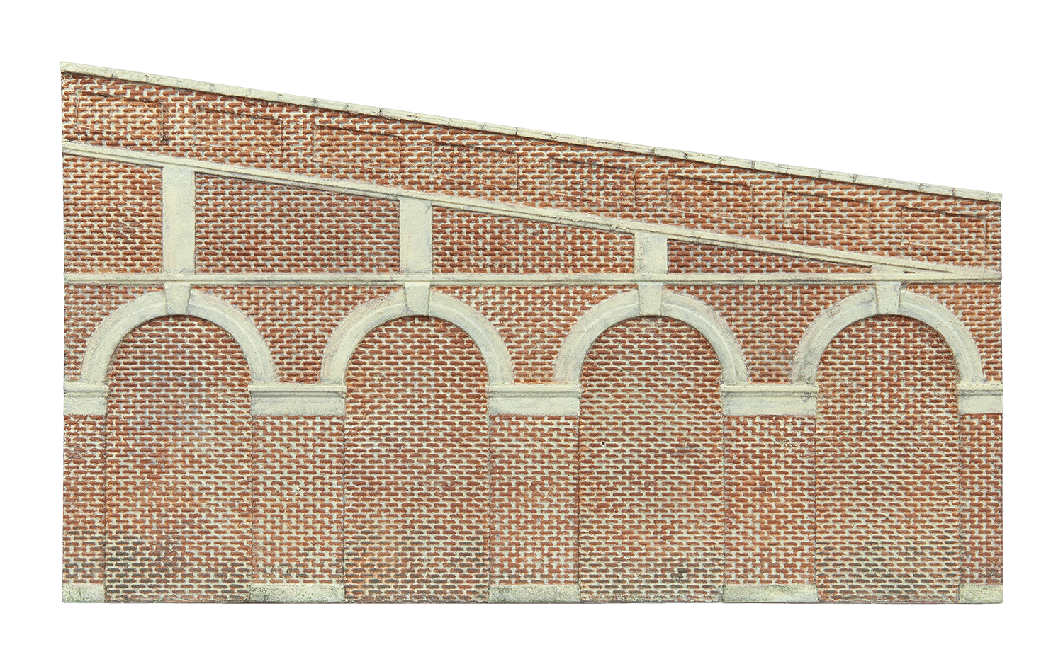 High Stepped Arched Retaining Walls x 2 (Red Brick)