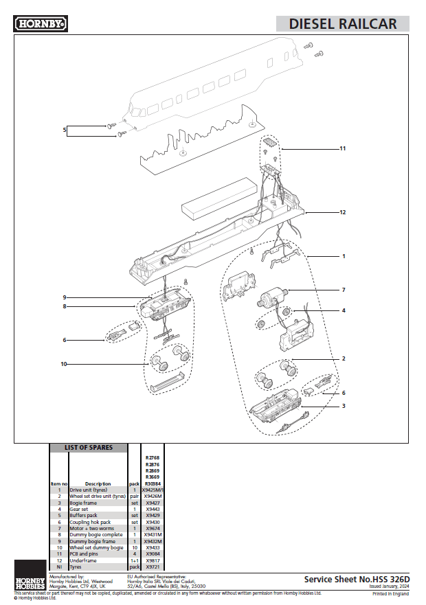 RailRoad Plus GWR, Bo-Bo, No. 34 Parcels Car - Era 3