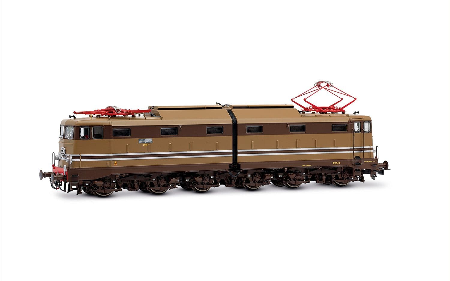 FS, 6-axle electric locomotive E.645 2nd series, aluminium stripes, brown bogies, large steps, ep. IV, with BLE sound decoder