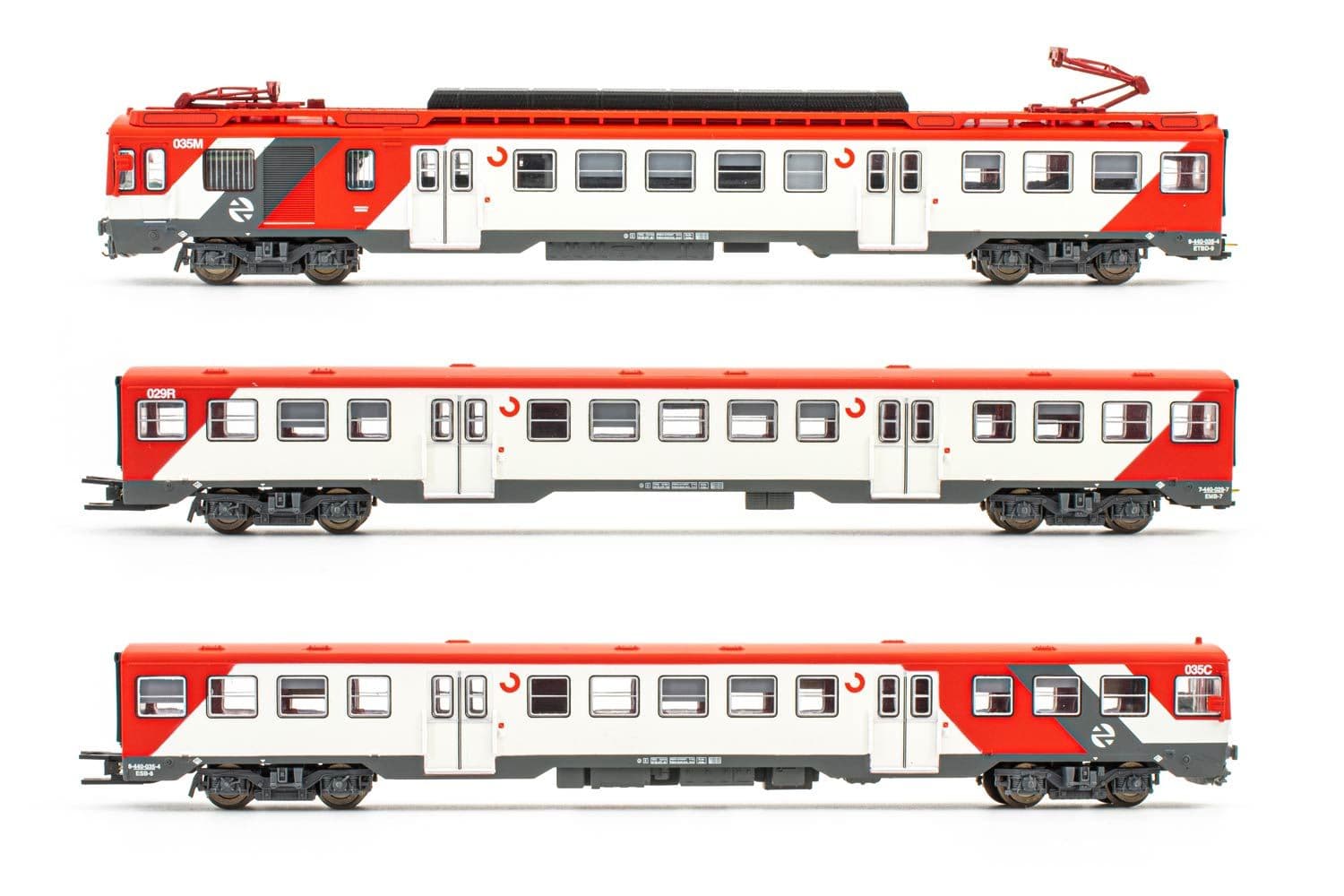 RENFE, set de 3 unidades, automotor eléctrico serie 440, decoración “Cercanías”, ép. V-VI