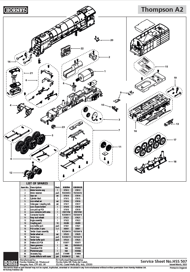 BR (Early) - Thompson A2-2 - 60501 'Cock O the North' (With Steam Generator)