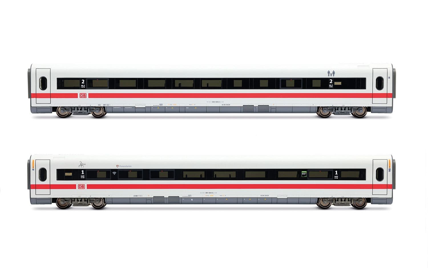 DB AG, ICE 1, Tz 155 „Rosenheim“, 2-tlg. Set Zwischenwagen (1 x 1. Klasse + 1 x 2. Klasse), „Klimaschützer“