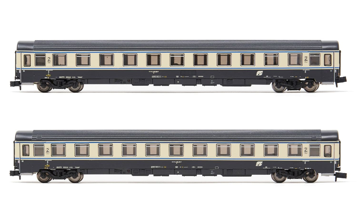 FS, 2-unit pack UIC-Z1 UIC-Z1 2nd class, grey/beige with blue stripes, livery, ep. IV-V