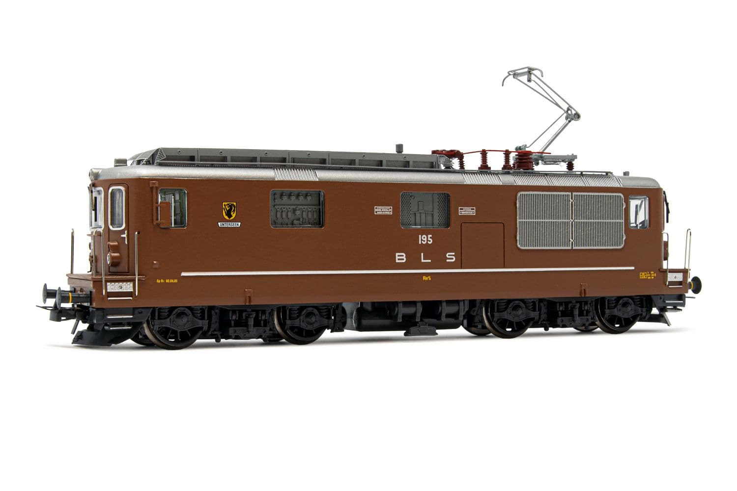 BLS, electric locomotive class Re 4/4, BLS 195 "Unterseen", brown livery, period V, with DCC-Sounddecoder