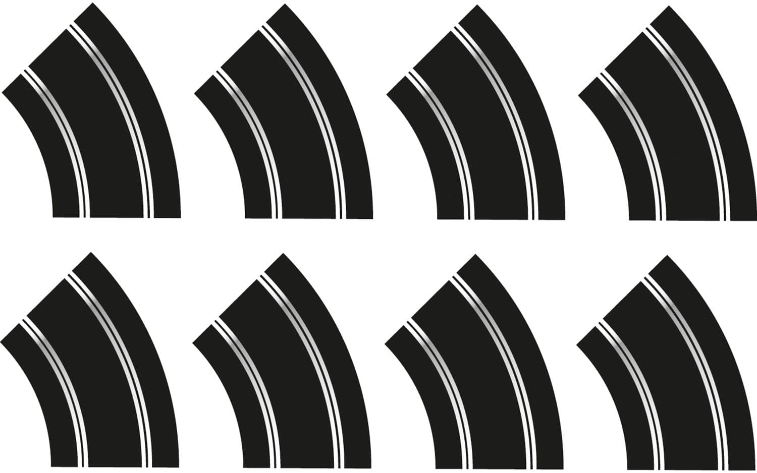 Scalextric R2 Curves (x8) Track Extension Pack