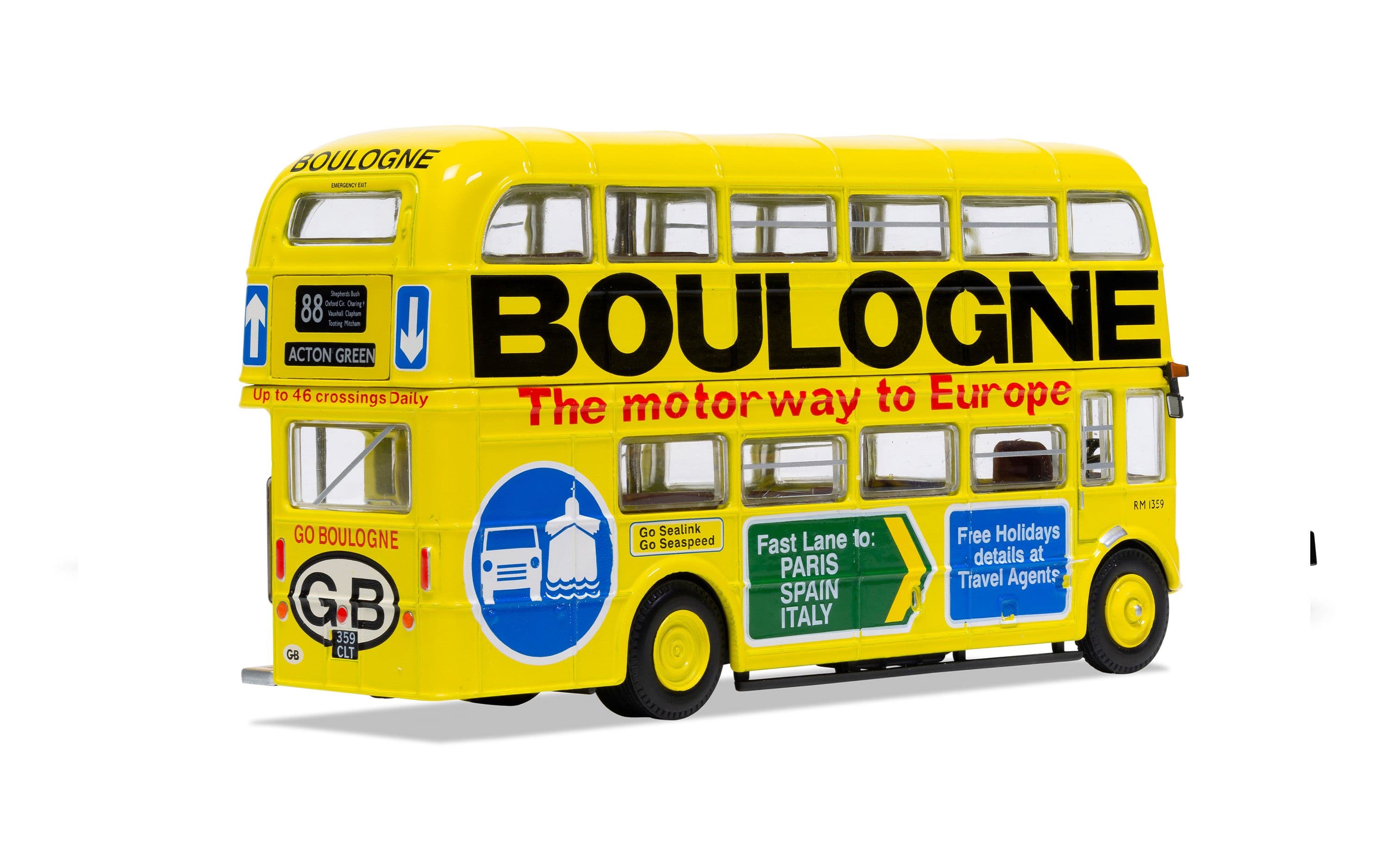 AEC Type RM - London Transport - 359 CLT - Route 88 Acton Green - 'Boulogne, The motorway to Europe'