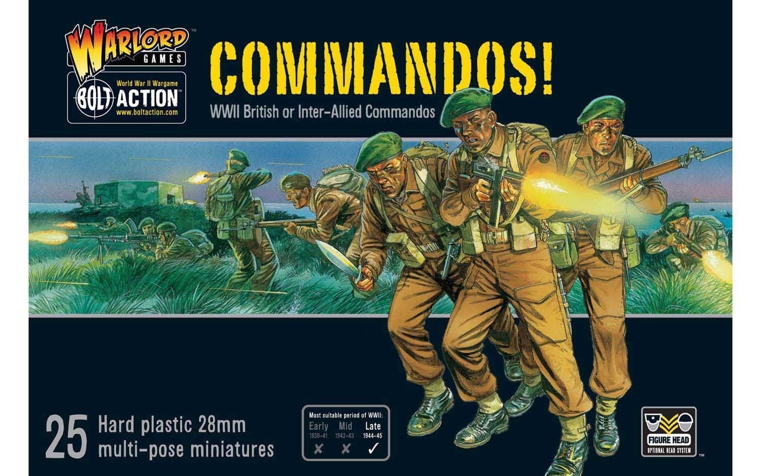 Commandos! British or Inter-Allied Commandos 1:56 WWII Military Wargaming Plastic Model Kit