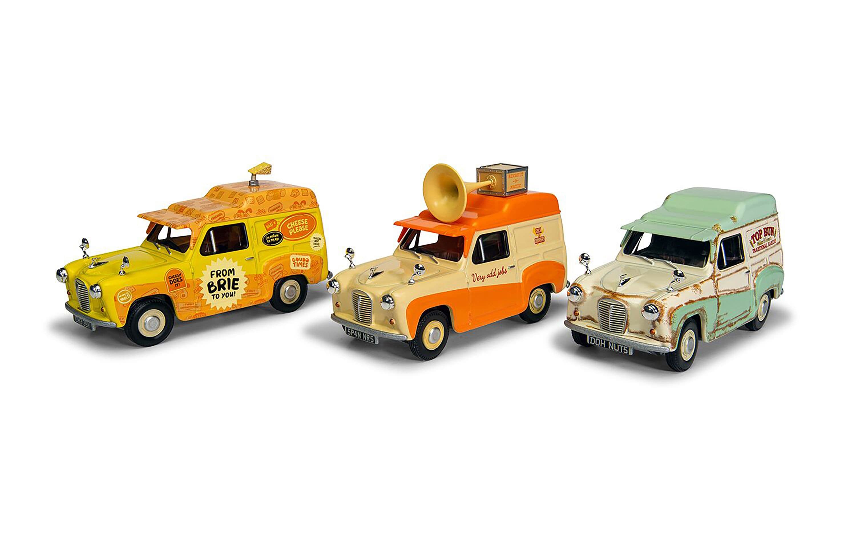 Wallace &amp; Gromit Austin A35 Van Collection - Cheese Please!, Top Bun, Spick &amp; Spanmobile