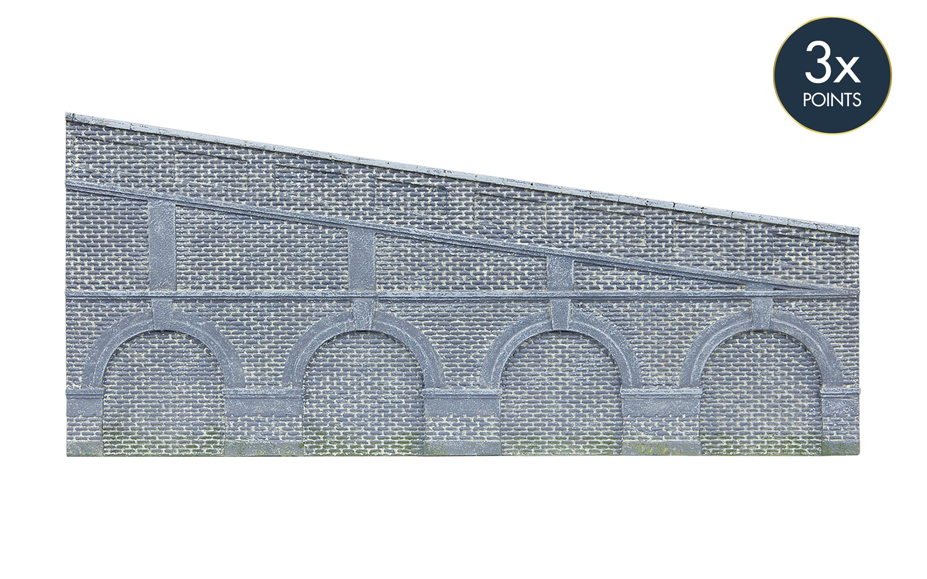 Mid Stepped Arched Retaining Walls x2 (Engineers Blue Brick)
