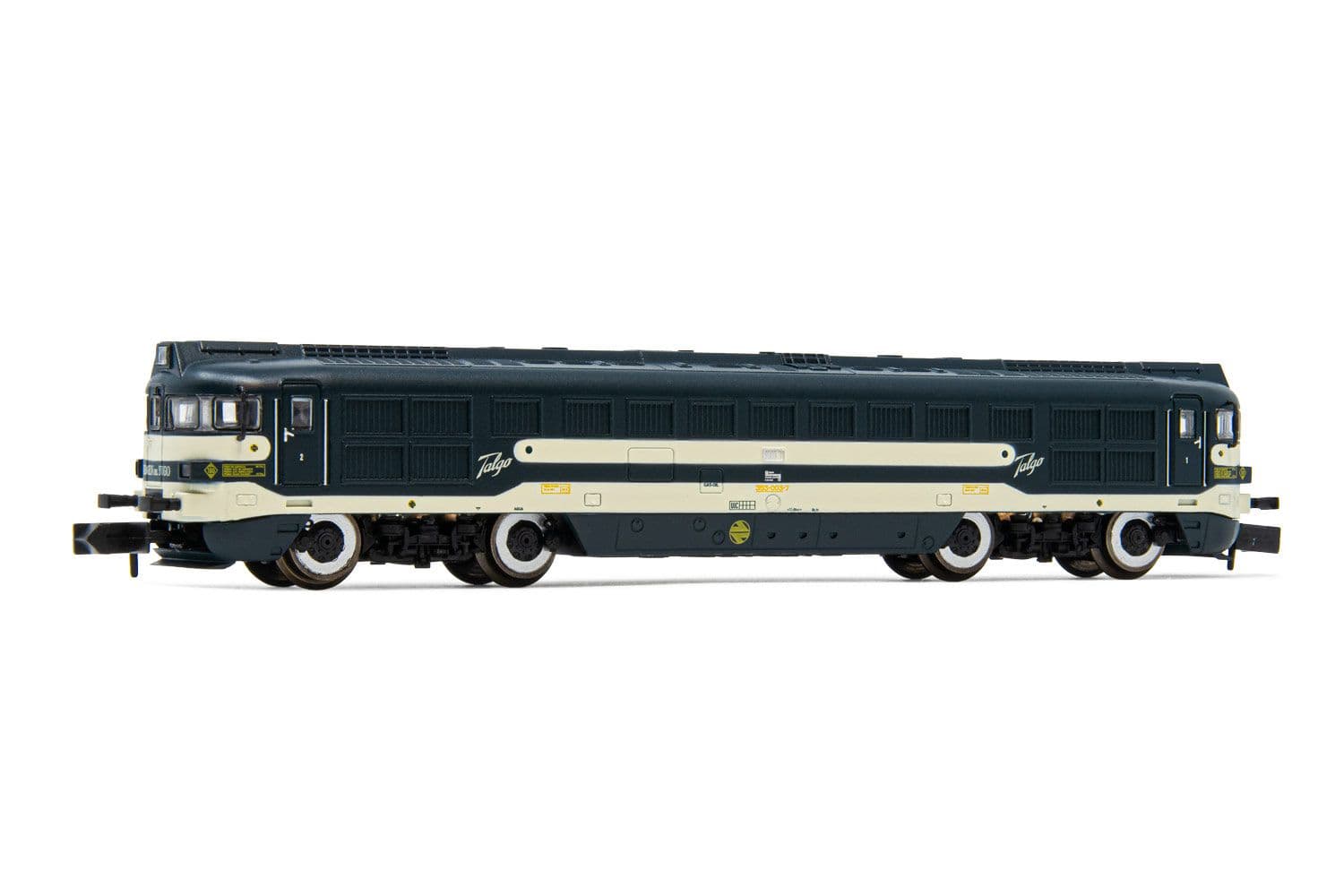 RENFE, diesel locomotive 3003T, "Virgen del Yugo", blue/beige livery, period IV