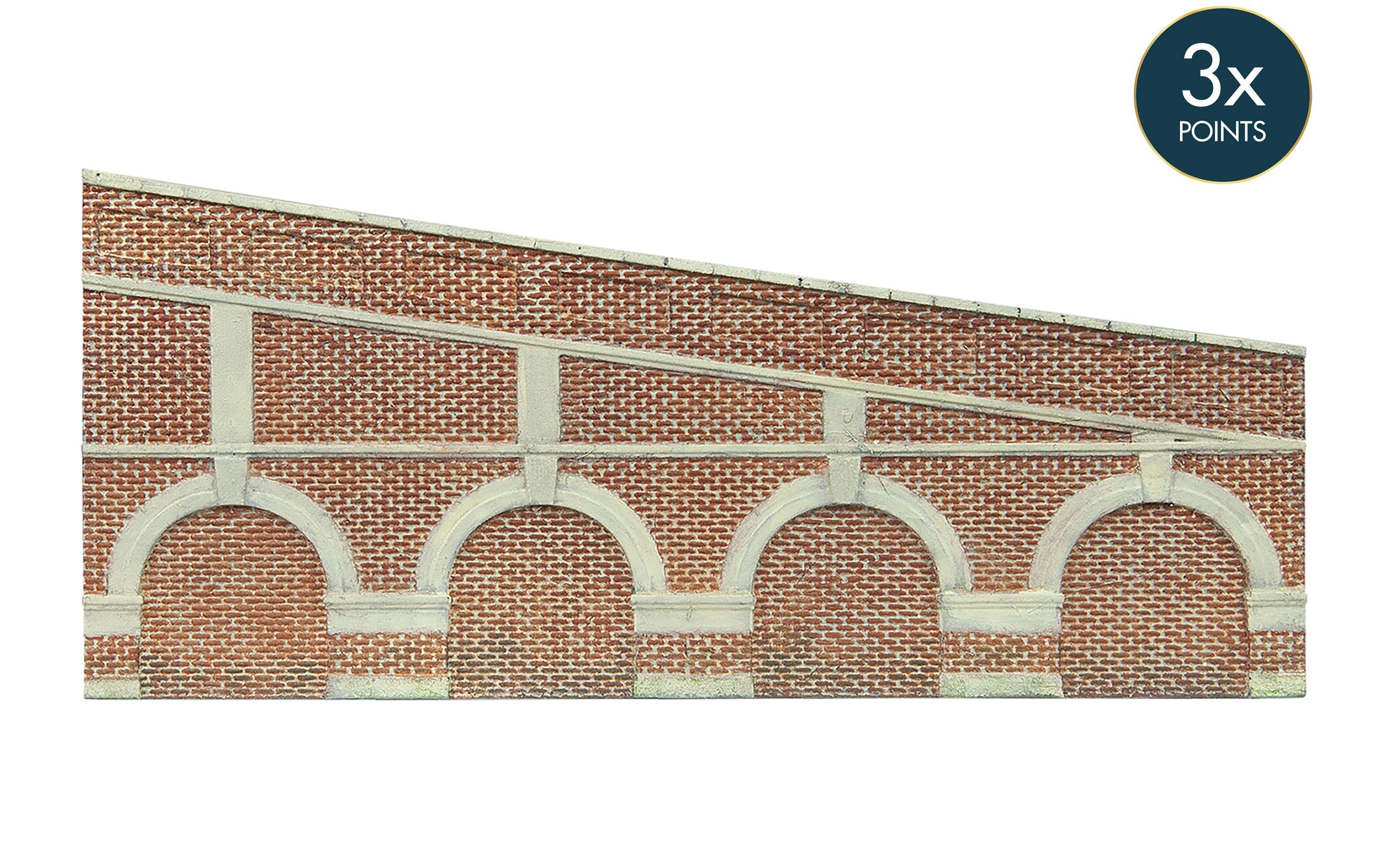 Mid Stepped Arched Retaining Walls x2 (Red Brick)