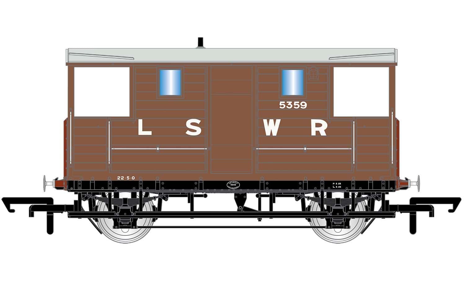 LSWR, 20T 'New Van' Goods Brake Van, 9646 - Era 2