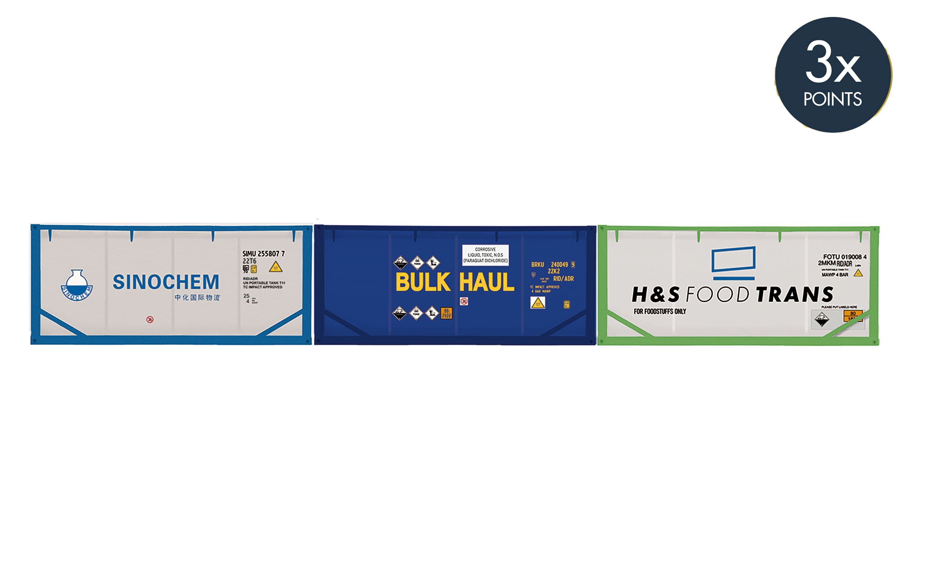 Sinochem, Bulk Haul &amp; H&amp;S Foodtrans, Container Pack, 3 x 20' Tanktainers - Era 11