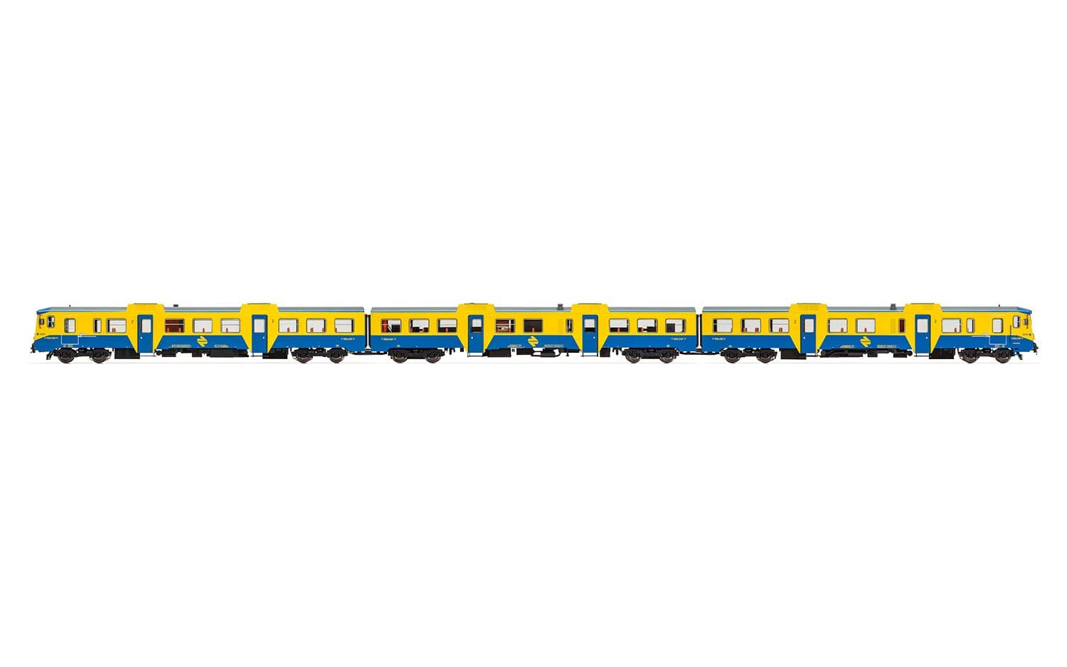 RENFE, set de 3 unidades, automotor diesel 592 en versión azul/amarillo, ép. IV-V, con decoder digital