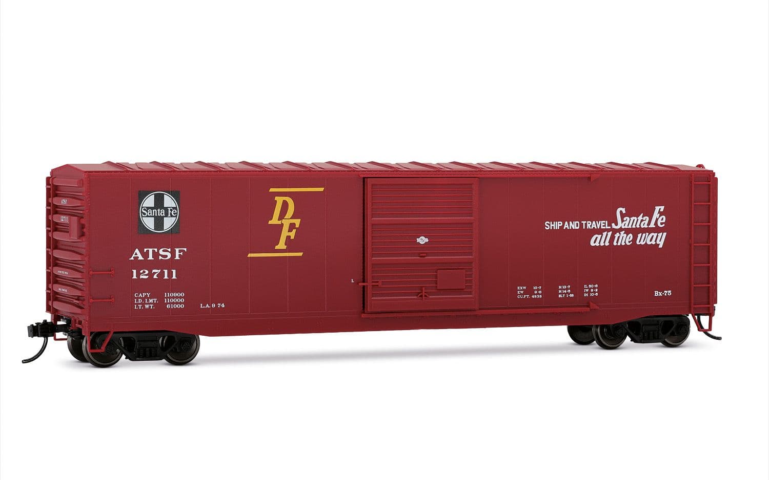 ATSF, sliding door boxcar "San Francisco Chief" without roof walkway, #12711