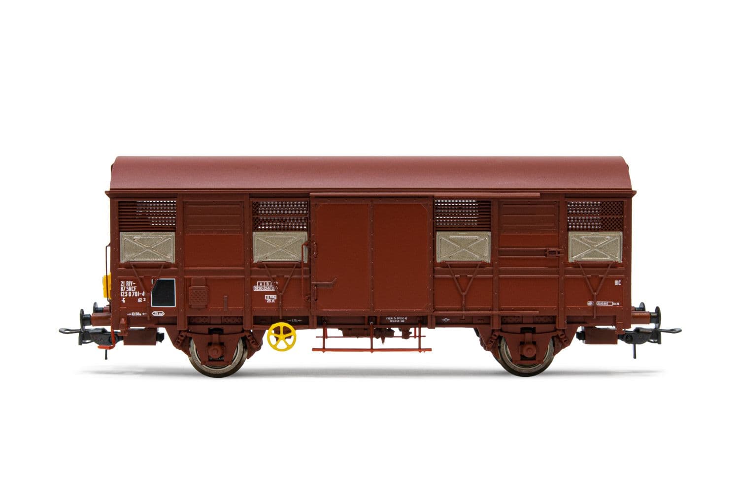 SNCF, 2-axle closed wagon G4 with rear light, period IV. Suitable AC wheelsets for this item: HC6101 (11,27 x 24,25 mm)