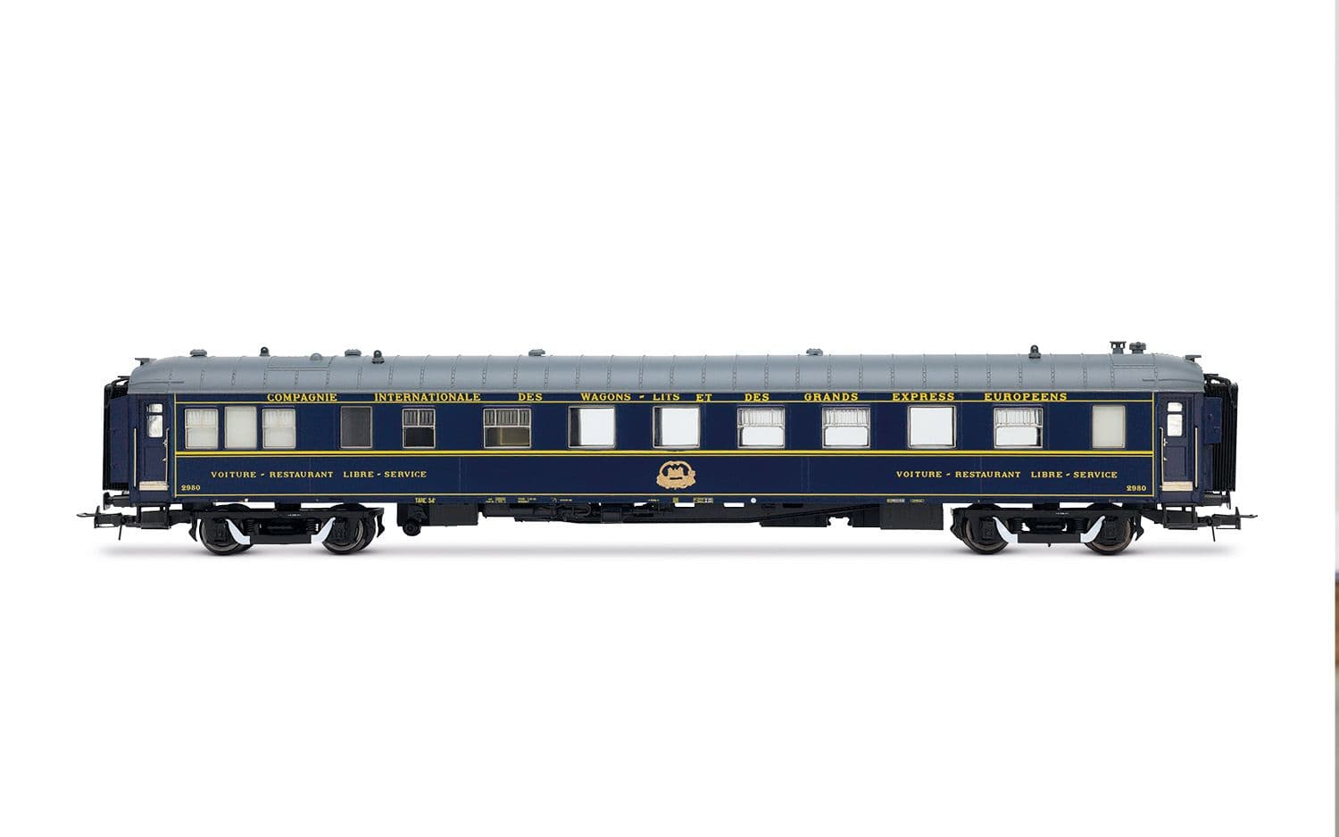 SNCF, 3-unit pack of "Sud Express", CIWL restaurant coach + 2 x DEV Inox short, no. 1/2