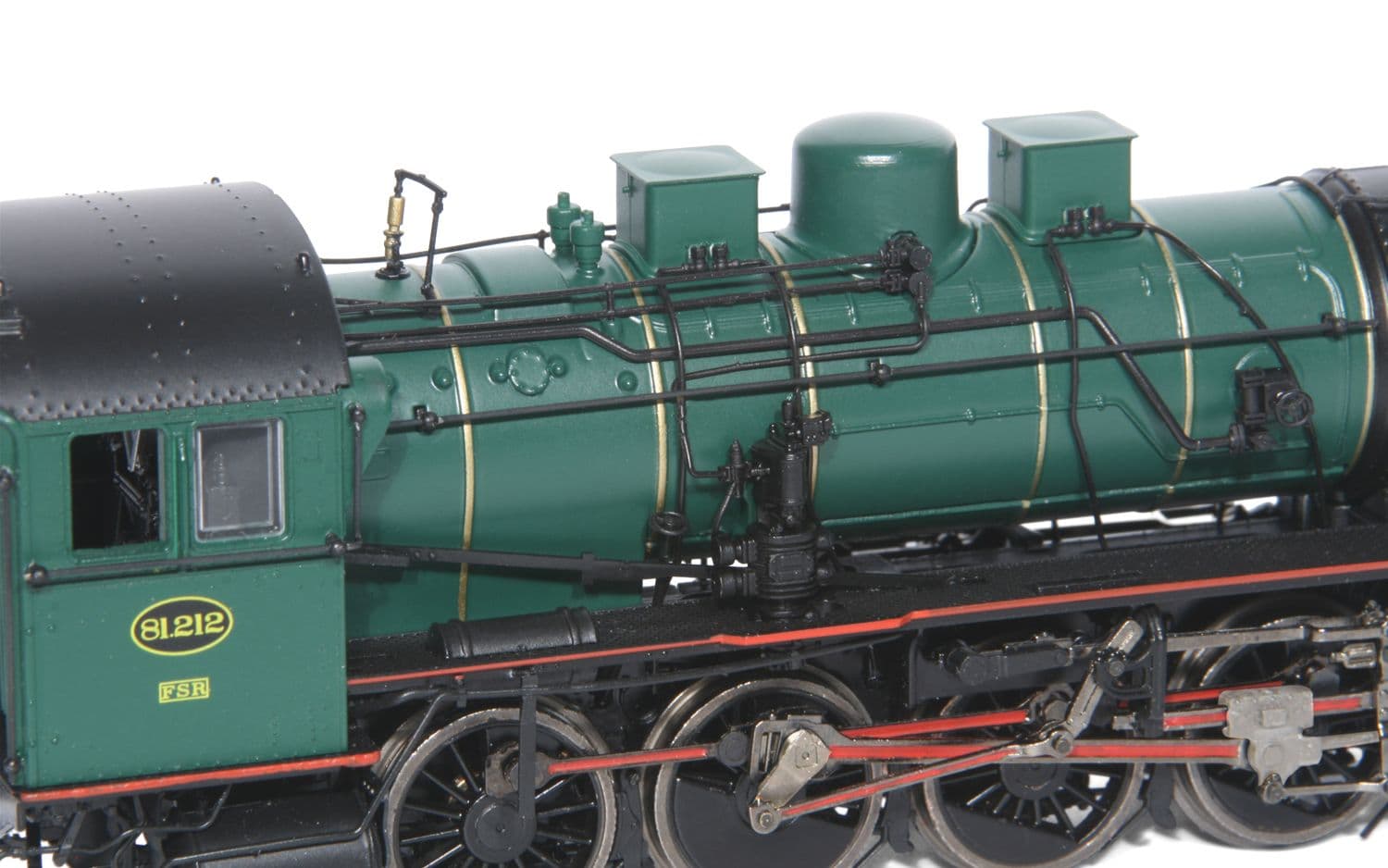 SNCB/NMBS, steam locomotive class 81, 3-dome symetrical boiler, dark green livery, period III