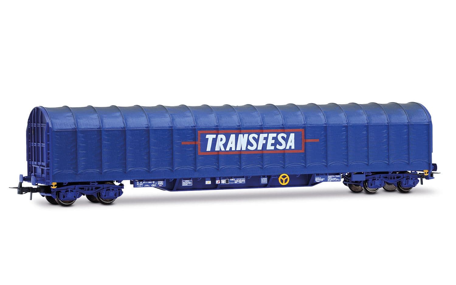 SNCF/RENFE, 4-axle tarpaulin wagon "Transfesa", in blue livery, ep. IV