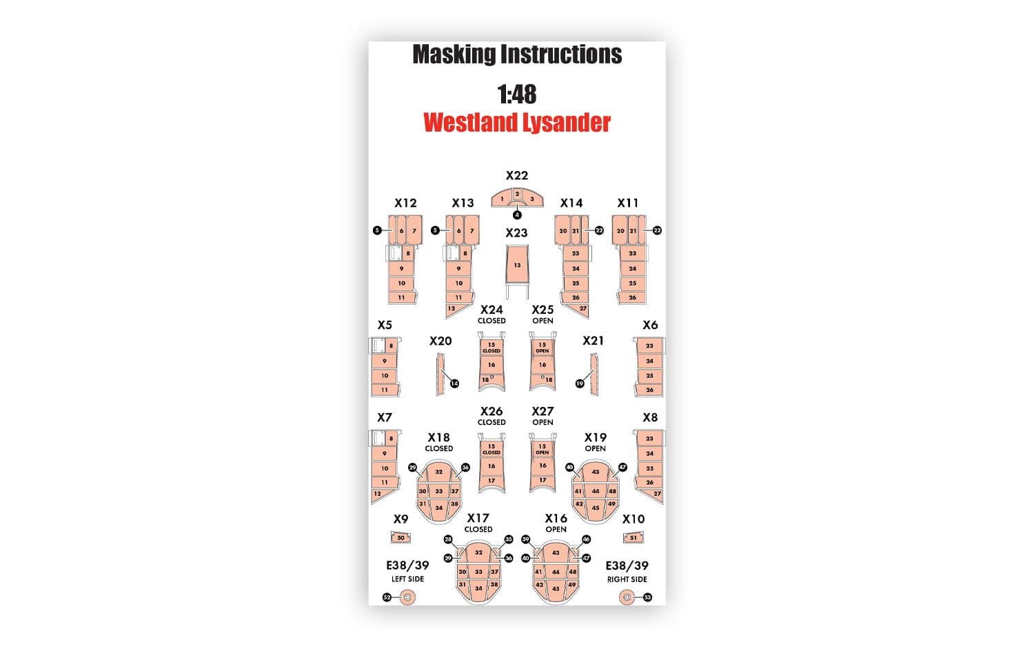 Masking Set - Westland Lysander (A07116)