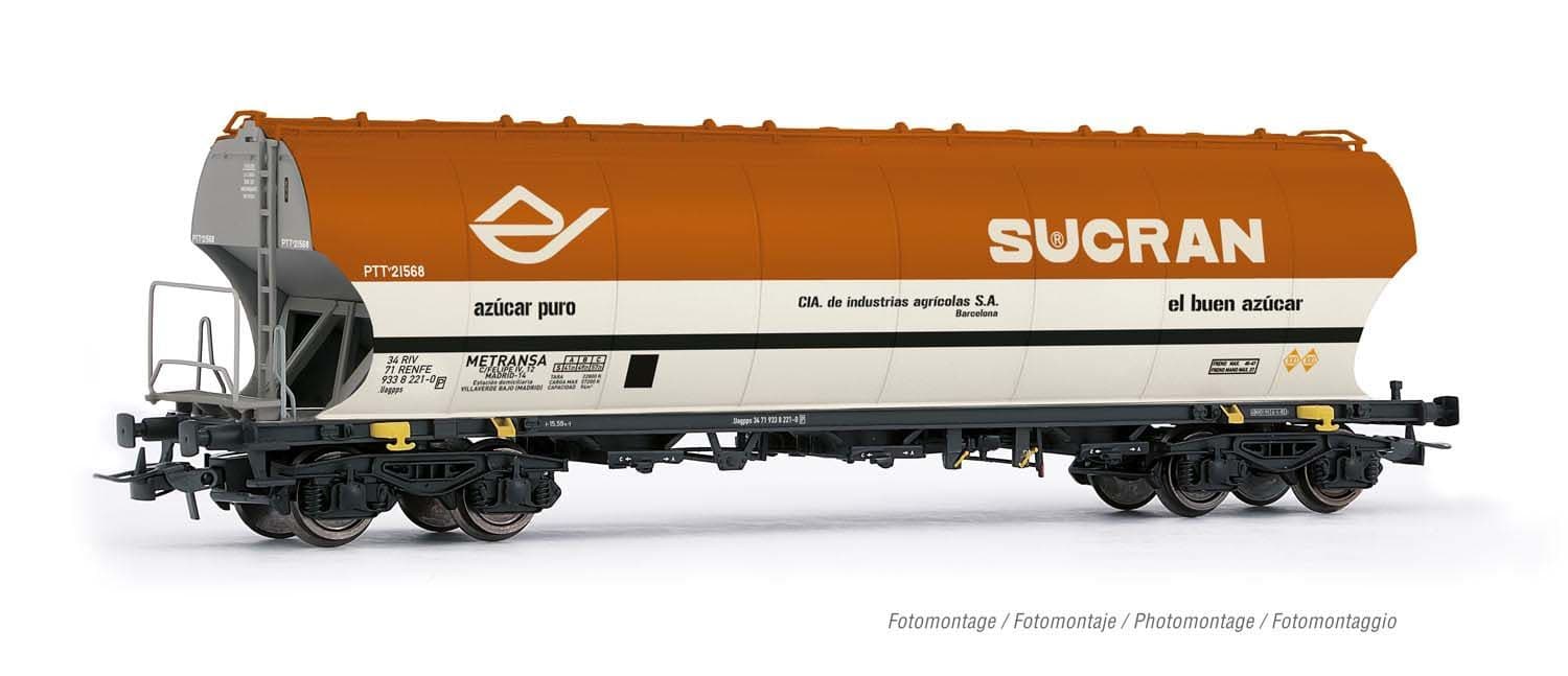 RENFE, Uagpps hopper wagon, "Sucran" livery, period IV