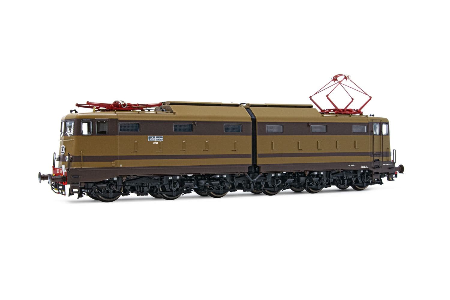 FS, electric locomotive E.645, 2nd series, original front windows, castano/isabella livery, period IV-V, with DCC-sounddecoder