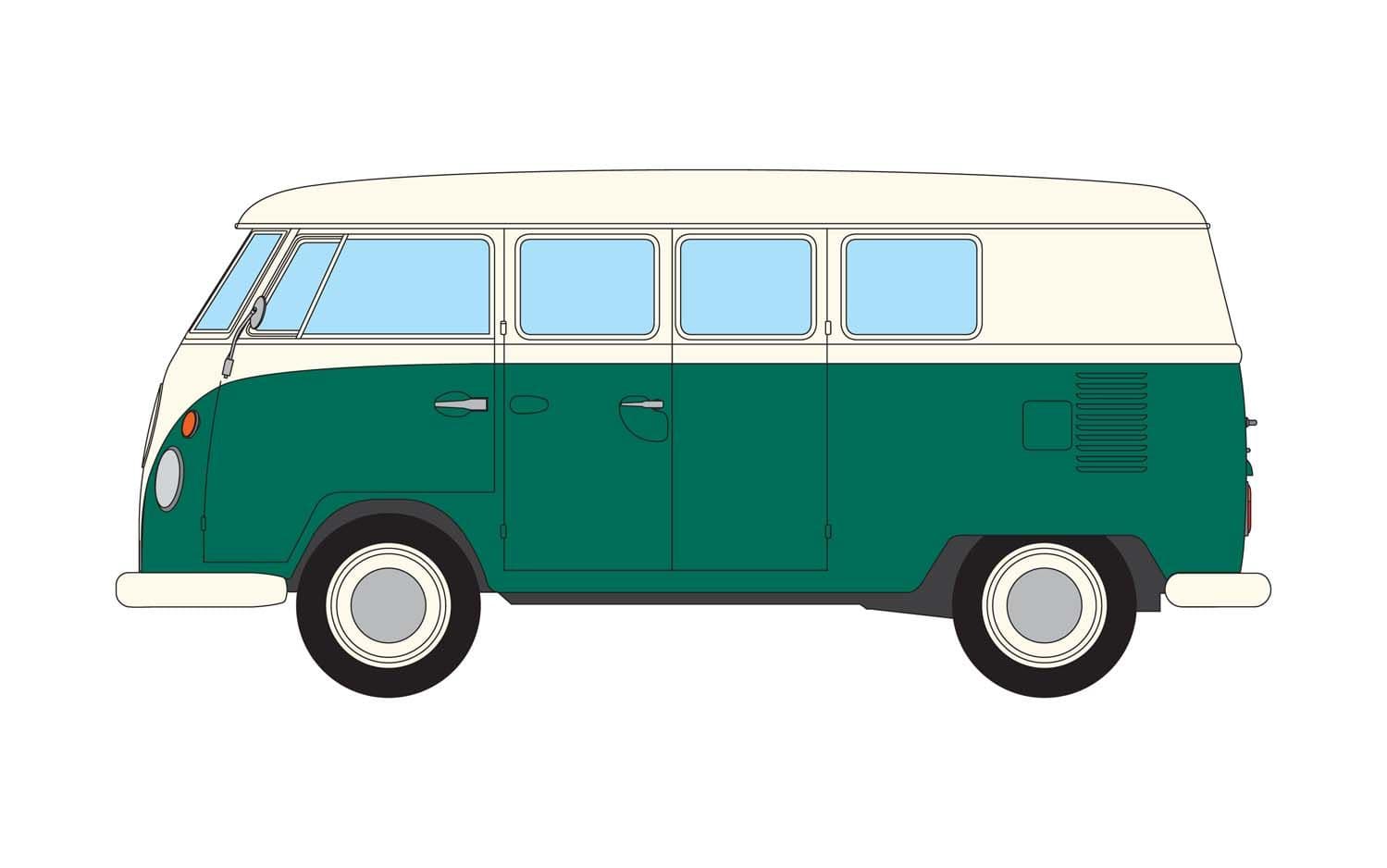 Volkswagen Devon Caravette Type 2 1500 SP, Pearl White and Velvet Green
