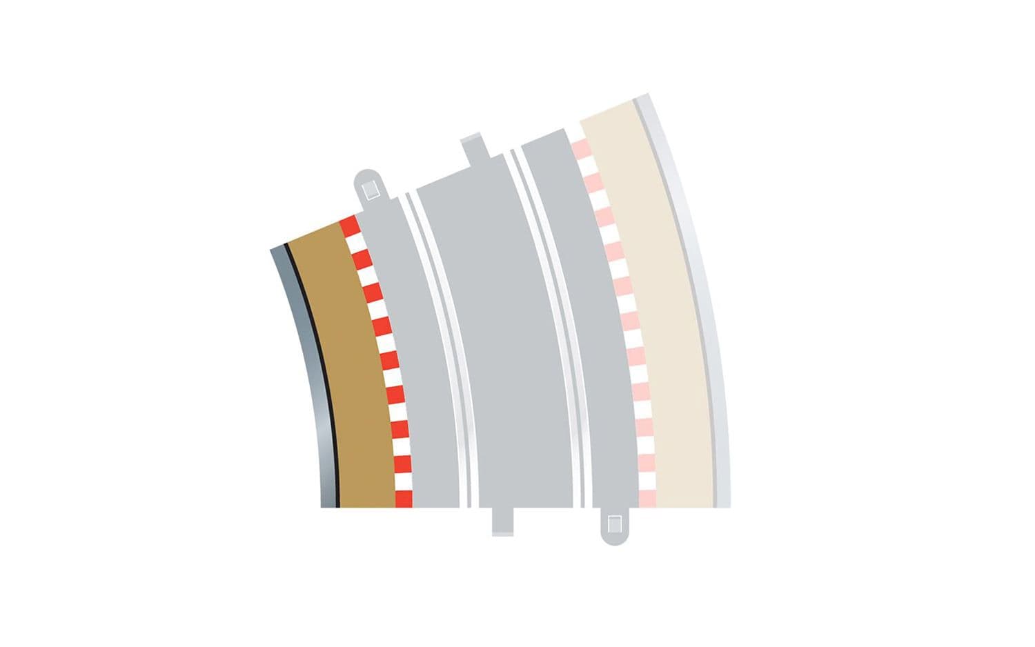Radius 4 Curve Inner Borders 22.5° x 4